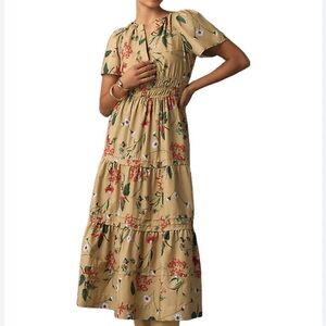 The Somerset Floral Khaki Tan Maxi Dress
